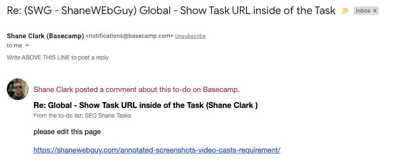 Basecamp Adding URL per task